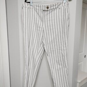 Anne Klein striped cotton blend crops